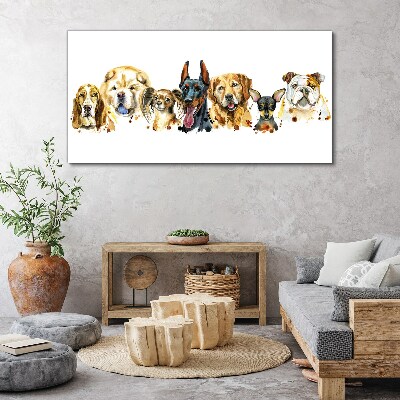 Tableau sur toile Amitiés canines en couleurs