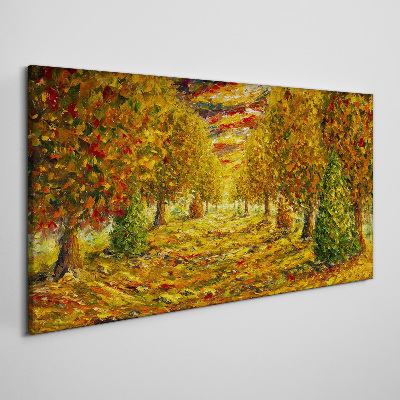 Tableau toile imprimée Paysage d'automne doré