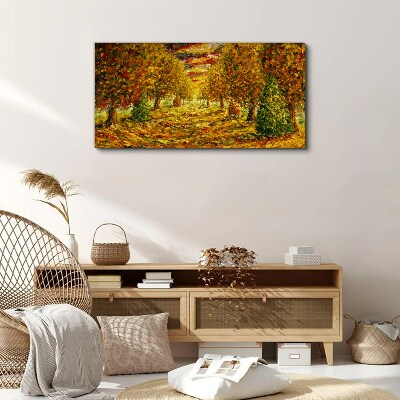 Tableau toile imprimée Paysage d'automne doré