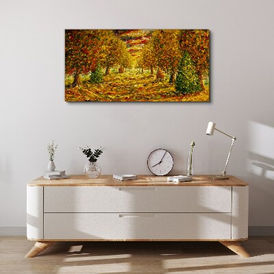 Tableau toile imprimée Paysage d'automne doré