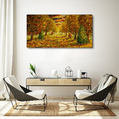 Tableau toile imprimée Paysage d'automne doré