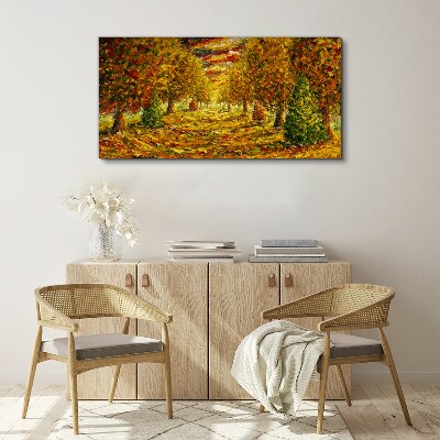 Tableau toile imprimée Paysage d'automne doré