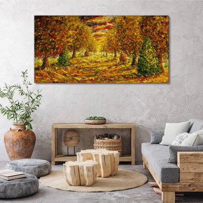 Tableau toile imprimée Paysage d'automne doré