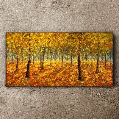 Tableau imprimé sur toile Forêt dorée dans l'aura d'automne