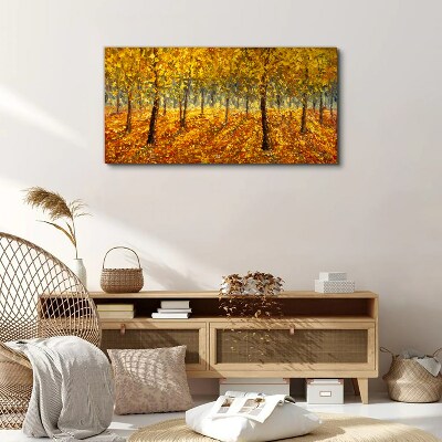 Tableau imprimé sur toile Forêt dorée dans l'aura d'automne