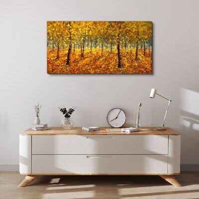 Tableau imprimé sur toile Forêt dorée dans l'aura d'automne