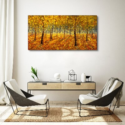 Tableau imprimé sur toile Forêt dorée dans l'aura d'automne