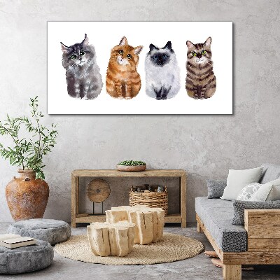 Tableau sur toile Des chats de différentes nuances