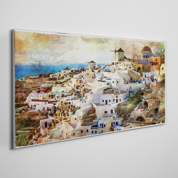 Tableau sur toile Santorin au soleil