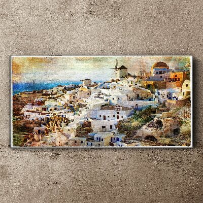 Tableau sur toile Santorin au soleil