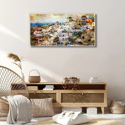 Tableau sur toile Santorin au soleil