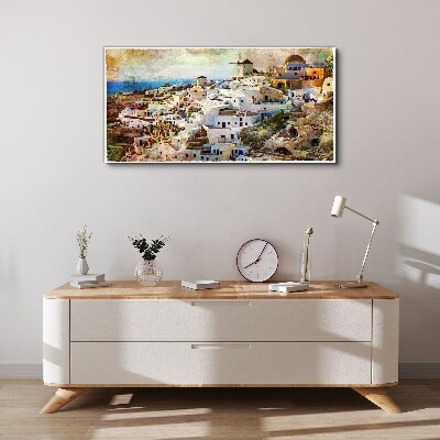 Tableau sur toile Santorin au soleil