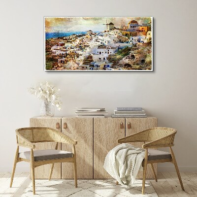 Tableau sur toile Santorin au soleil