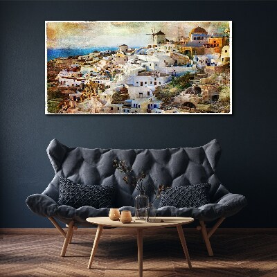Tableau sur toile Santorin au soleil