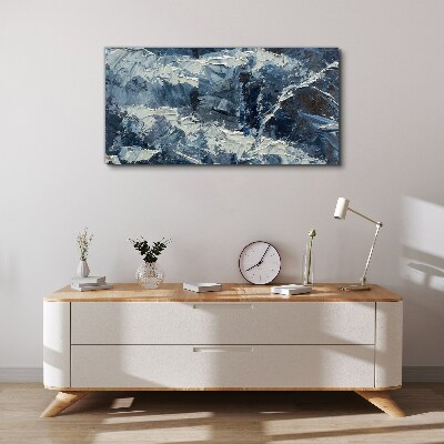 Tableau sur toile Paysage d'hiver aux tons bleus