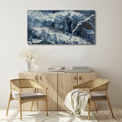 Tableau sur toile Paysage d'hiver aux tons bleus