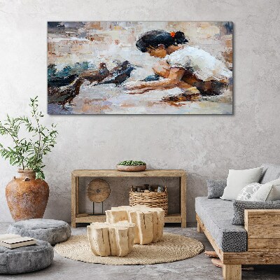 Tableau imprimé sur toile Enfance parmi les oiseaux