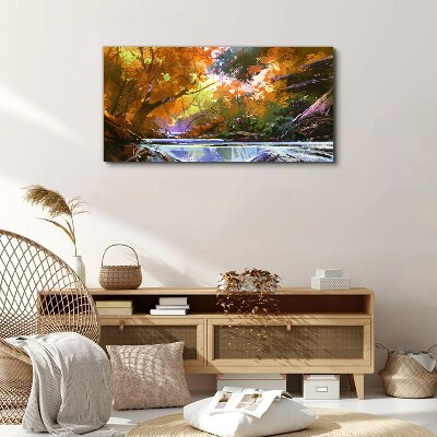 Tableau toile imprimée Paysage d'automne au bord de la rivière