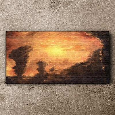Tableau sur toile Coucher de soleil au-dessus des nuages