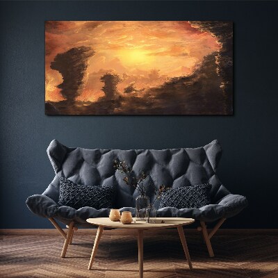 Tableau sur toile Coucher de soleil au-dessus des nuages