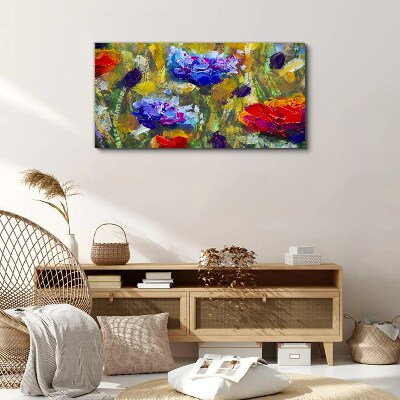 Tableau imprimé sur toile Un paysage floral aux couleurs intenses