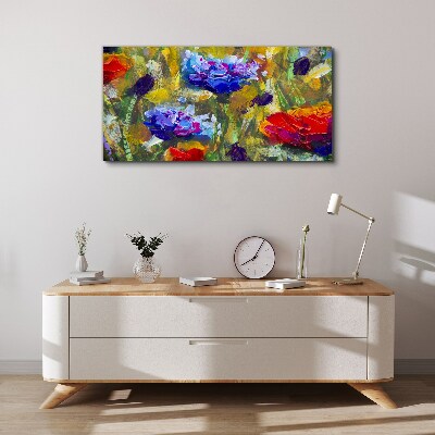 Tableau imprimé sur toile Un paysage floral aux couleurs intenses