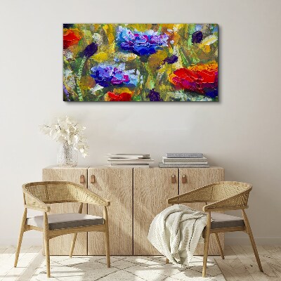 Tableau imprimé sur toile Un paysage floral aux couleurs intenses