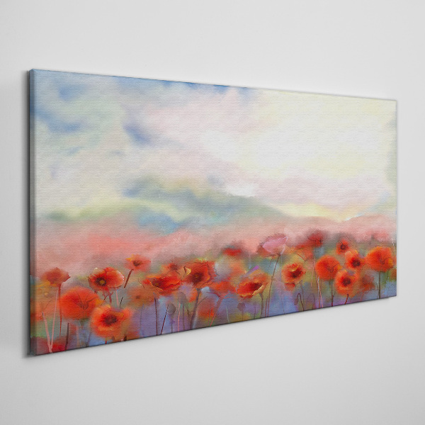 Tableau imprimé sur toile Un paysage floral aux couleurs pastel
