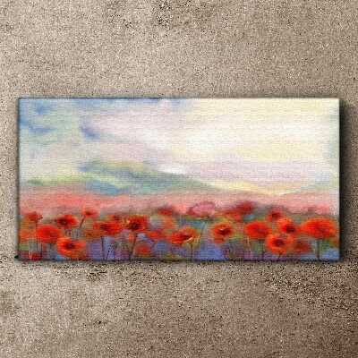 Tableau imprimé sur toile Un paysage floral aux couleurs pastel