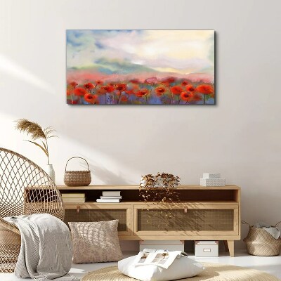 Tableau imprimé sur toile Un paysage floral aux couleurs pastel