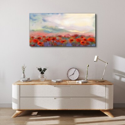 Tableau imprimé sur toile Un paysage floral aux couleurs pastel