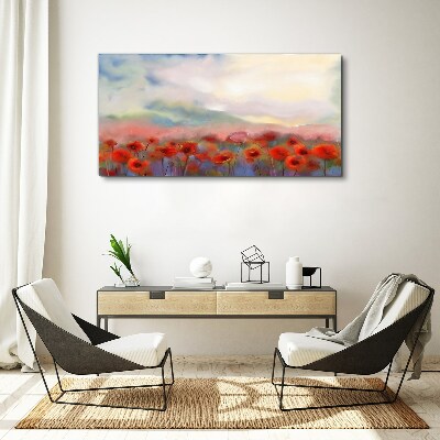 Tableau imprimé sur toile Un paysage floral aux couleurs pastel