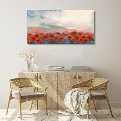 Tableau imprimé sur toile Un paysage floral aux couleurs pastel