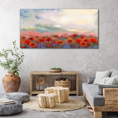 Tableau imprimé sur toile Un paysage floral aux couleurs pastel