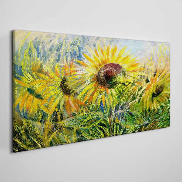 Tableau toile imprimée Tournesols au soleil d'été