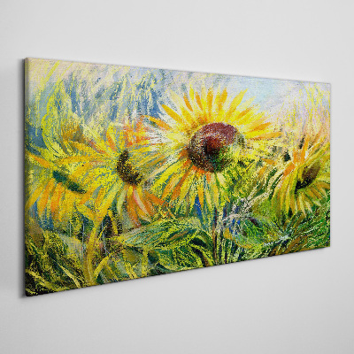 Tableau toile imprimée Tournesols au soleil d'été