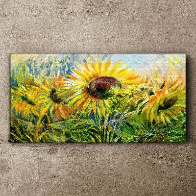 Tableau toile imprimée Tournesols au soleil d'été
