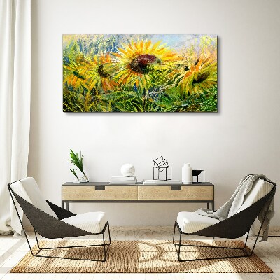 Tableau toile imprimée Tournesols au soleil d'été