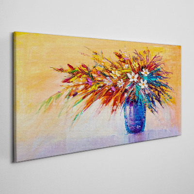 Tableau imprimé sur toile Un bouquet coloré dans un vase