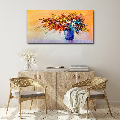 Tableau imprimé sur toile Un bouquet coloré dans un vase