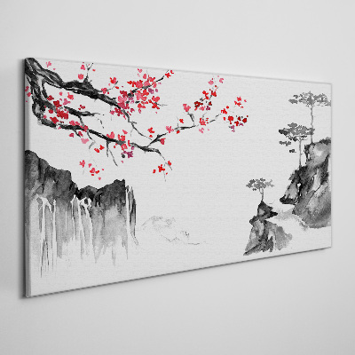 Tableau sur toile Paysages floraux de style japonais