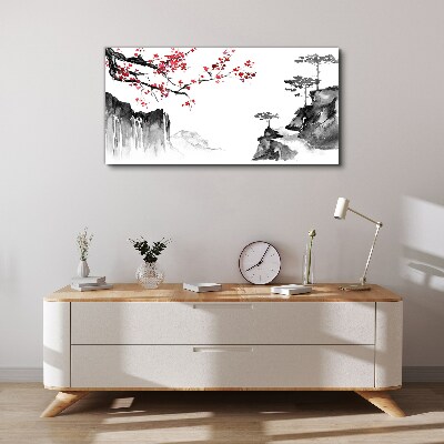 Tableau sur toile Paysages floraux de style japonais