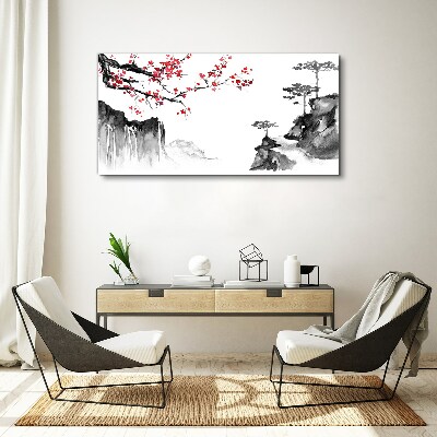 Tableau sur toile Paysages floraux de style japonais
