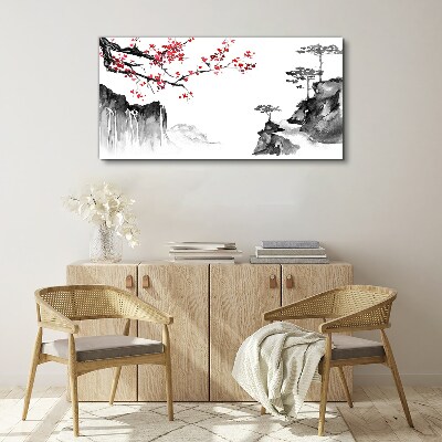 Tableau sur toile Paysages floraux de style japonais