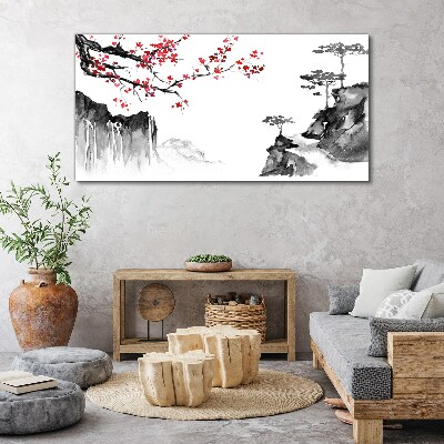 Tableau sur toile Paysages floraux de style japonais