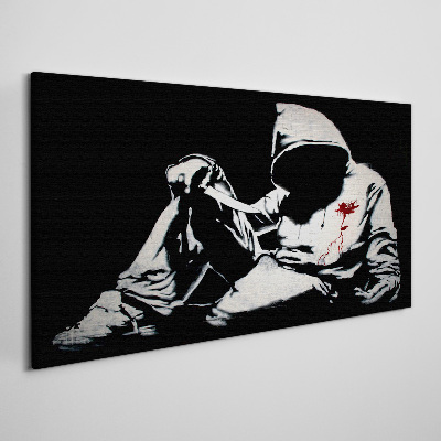 Tableau imprimé sur toile L'homme au couteau de Banksy