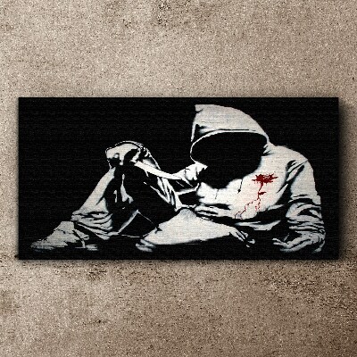 Tableau imprimé sur toile L'homme au couteau de Banksy
