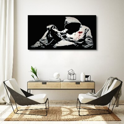 Tableau imprimé sur toile L'homme au couteau de Banksy