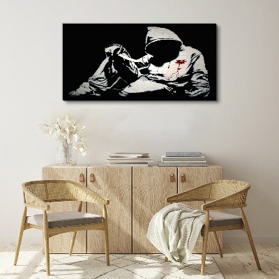 Tableau imprimé sur toile L'homme au couteau de Banksy