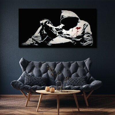 Tableau imprimé sur toile L'homme au couteau de Banksy